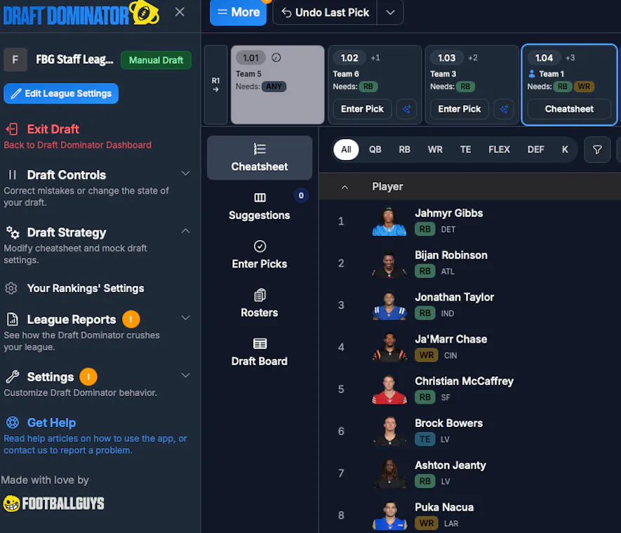 Draft Dominator Realistic Mock Drafts